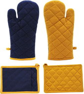 Home Elements Magnetic potholder and mat dark blue and yellow - Oven Mitt