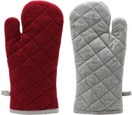 Home Elements Red and beige potholder with magnet - Oven Mitt