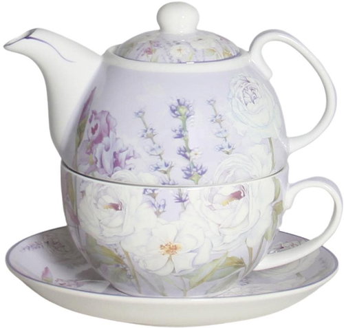 Home Elements Tea set 3 pcs, decor lavender - Tea Set - Main image