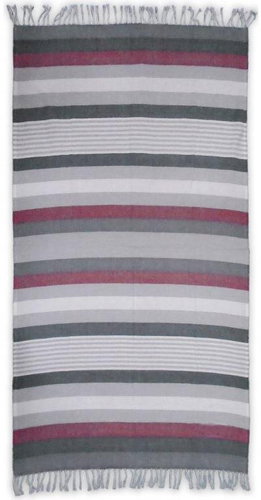 Home Elements Fouta towel 90 × 170 cm, Grey-burgundy - Towel - Main image