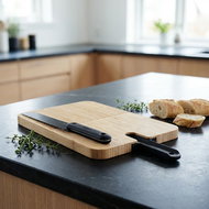 Trebonn bamboo cutting board Artu with black bread knife - Cutting Board