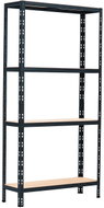 Trestles Shelf rack 1800 × 900 × 300 mm, 4 shelves, black - Shelving Unit
