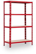 Trestles Shelf rack 1800 × 900 × 400 mm, 4 shelves, red - Shelving Unit