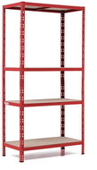 Trestles Shelf rack 1800 × 900 × 450 mm, 4 shelves, red - Shelving Unit