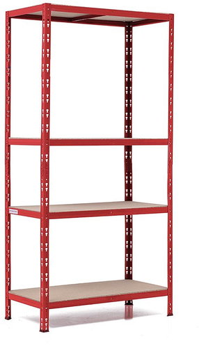 Trestles Shelf rack 1800 × 900 × 450 mm, 4 shelves, red - Shelving Unit - Main image