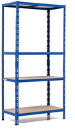 Trestles Shelf rack 1800 × 900 × 450 mm, 4 shelves, blue - Shelving Unit