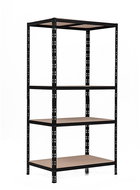 Trestles Shelf rack 1800 × 900 × 600 mm, 4 shelves, black - Shelving Unit
