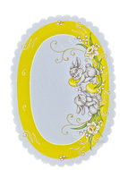 Trendigo Easter tablecloth oval 33 × 48 cm Bunnies, yellow - Tablecloth