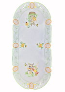 Trendigo Easter tablecloth oval 40 × 90 cm embroidered Bunny and egg - Tablecloth