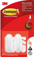 3M Command™ white self-adhesive plastic hooks, small design, 450 g capacity, 2 pcs - Adhesive Hook