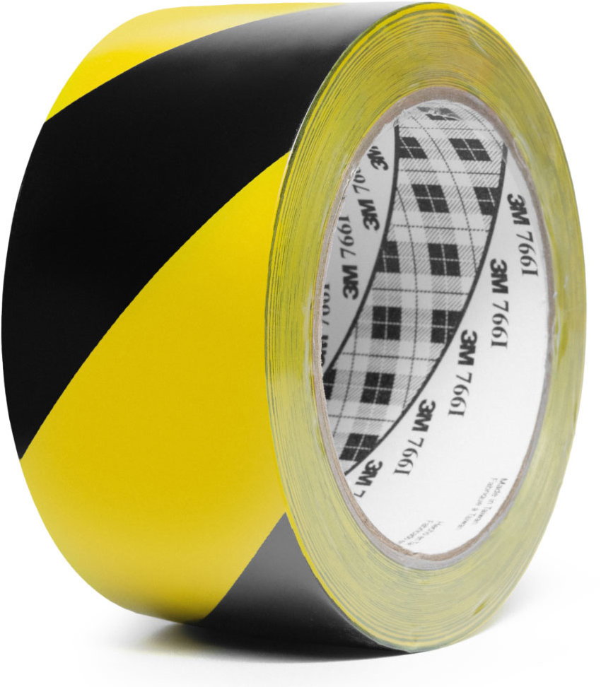 3M PVC ragasztószalag biztonsági jelöléshez 766i, 50 mm × 33 m, fekete-sárga