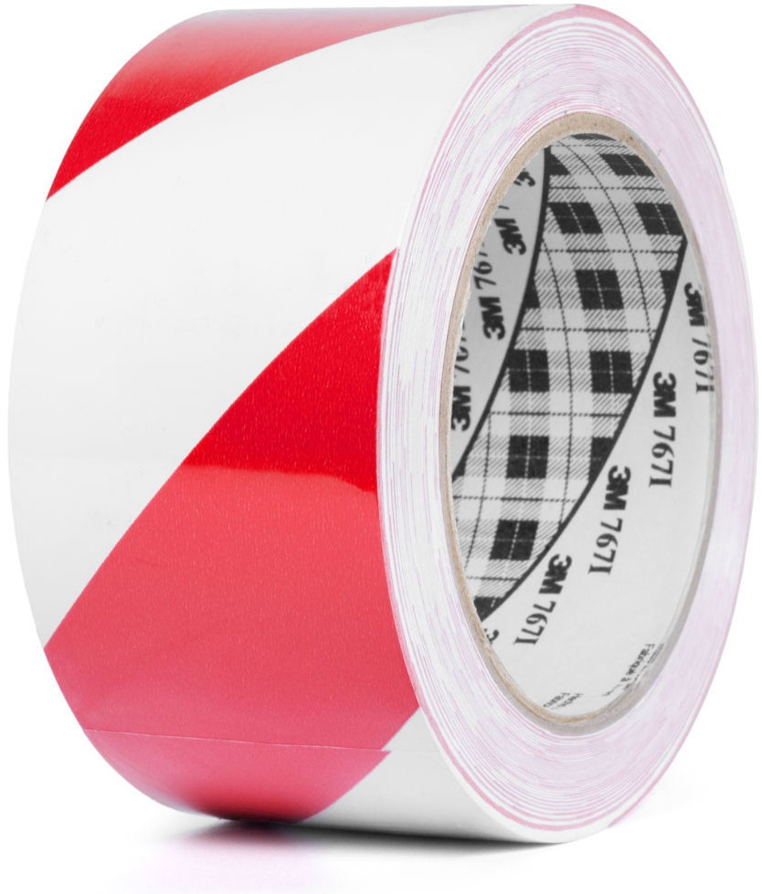 3M PVC ragasztószalag biztonsági jelöléshez 766i, 50 mm × 33 m, piros és fehér szín