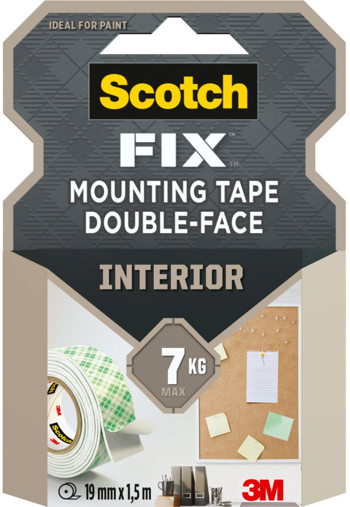 3M™ Scotch® kétoldalú rögzítőszalag belső térbe, 19 mm × 1,5 m