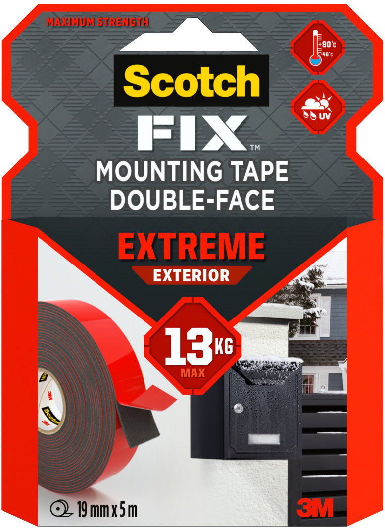 3M Scotch-FIX™ Extrém erős kültéri kétoldalas rögzítőszalag PT1100-1950-P, 19 mm × 5 m