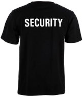 Triangles International Trade Tričko černé s bílým potiskem SECURITY v. L - Work T‑Shirt