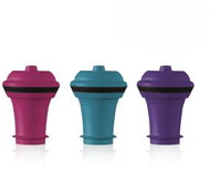 Vacu Vin Vacuum Wine Stopper 3 pcs, Pink/Blue/Purple - Wine Cork