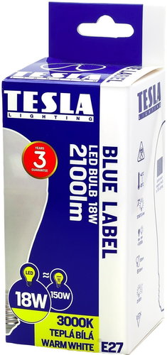 TESLA LED BULB E27, 18W, Warm White - LED Bulb - Main image