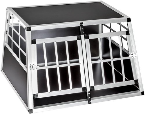 Tectake Dog transport box double with flat back wall, 89×69×50 cm - Dog Carriers - Main image