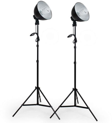 Tectake 2 Studiová světla se stativem, černá - Foto světlo - Hlavní obrázek
