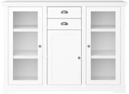 Tvilum Bílá prosklená komoda - Abba 135, šířka 140 cm - Chest of Drawers