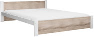 Textilomanie Postel Ikaros 180 × 200 cm, bílá/dub sonoma, lamelový rošt + matrace Deluxe 10 cm - Bed