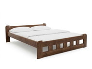Textilomanie Postel Naomi zvýšená 180 × 200 cm, dub, lamelový rošt, bez matrace - Bed