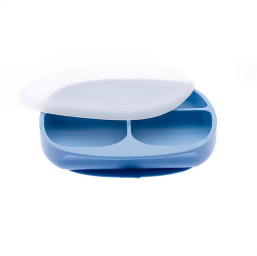 Take it shop silicone with lid blue - Plate - Main image