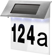 House number with solar LED silver - Building Number