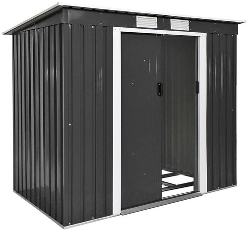 TECTAKE Domek zahradní, šedý 213 x 130 x173 cm - Zahradní domek - Main image