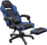 Herní kancelářská židle Comodo s podnožkou, černá/modrá - Gaming Chair