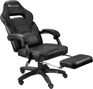 Comodo gaming office chair with footrest, black/black - Gaming Chair