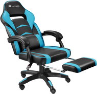 Comodo gaming office chair with footrest, black/azure - Gaming Chair