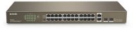 Tenda TEF1026F 26× Switch with Gigabit Uplink 2× RJ45/SFP, MAC 16K, VLAN, Rackmount, Fanless - Switch