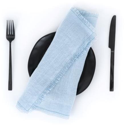 Tom Linen Tablecloth with Fringe Light Blue 30x40cm - Placemat - Main image