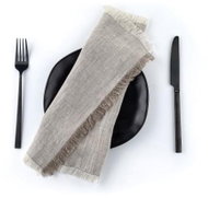 Tom Linen Placemat with Fringe Melange Naturak 30x40cm - Placemat