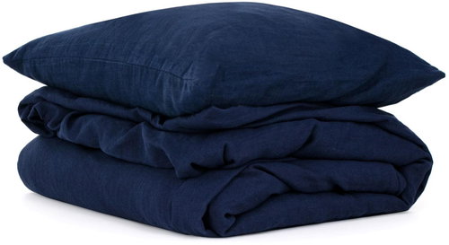 Tom Linen Lněné povlečení Navy Washed 140x200, 70x50 - Bed Linen - Main image