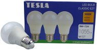 Tesla - LED izzó BULB E27, 9 W, 230 V, 1055 lm, 25000 h, 3000K meleg fehér, 220°, 3 db a csomagban - LED izzó