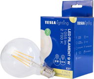 Tesla – LED žiarovka FILAMENT RETRO GLOBE, E27, 9 W, 230 V, 1055 lm, 25000 h, 2700 K teplá biela, 360 st, číra - LED žiarovka