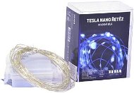 Tesla - nano fényfüzér 50LED, 6500K, 5 m + 30 cm-es kábel, 3x AA elem, diőzítő, IP44 - Fényfüzér