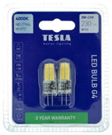 Tesla - G4, 2W, 12V, 230lm, 25 000h LED izzó, 4000K nappali fehér, 2db - LED izzó
