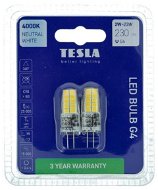 Tesla - LED žárovka G4, 2W, 12V, 230lm, 25 000h, 4000K denní bílá, 360st 2ks v balení - LED izzó