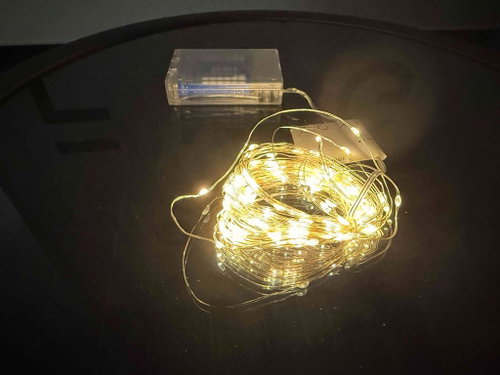 Tesla Nano-Lichterkette 100LED, 2700K, 10m + 20 cm Kabel, 3× AA Batterien, Timer, IP20 - Lichterkette - Hauptbild