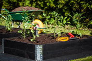 Raised Wooden Bed, Stackable - Large, Black - Raised Garden Bed