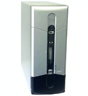 KME uATX CM-9187 světle stříbrno-černý, LCD displej, 350W, 1x5.25"+1x3.5", 2x větrák/ 2xUSB/ audio - PC-Gehäuse