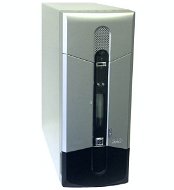 KME uATX CM-9187 tmavě stříbrno-černý, LCD displej, 230W, 1x5.25"+1x3.5", 2x větrák/ 2xUSB/ audio - PC Case