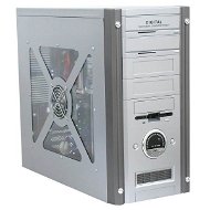 MiddleTower Ropla XENON TC30, ATX-300W, stříbrný, 2x USB, 3 tep. čidla a displej [aa003040] - PC Case