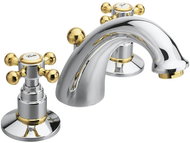 REITANO RUBINETTERIA ANTEA three-element basin mixer with spout, chrome/gold 3022 - Tap