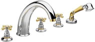 REITANO RUBINETTERIA ANTEA five-element mixer for bath rim, chrome/gold 3312 - Tap
