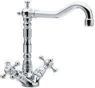 REITANO RUBINETTERIA ANTEA pedestal basin mixer with retro spout and spout, chrome 3371 - Tap
