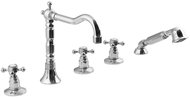 REITANO RUBINETTERIA ANTEA five-element bath rim mixer with retro spout, chrome 3881 - Tap